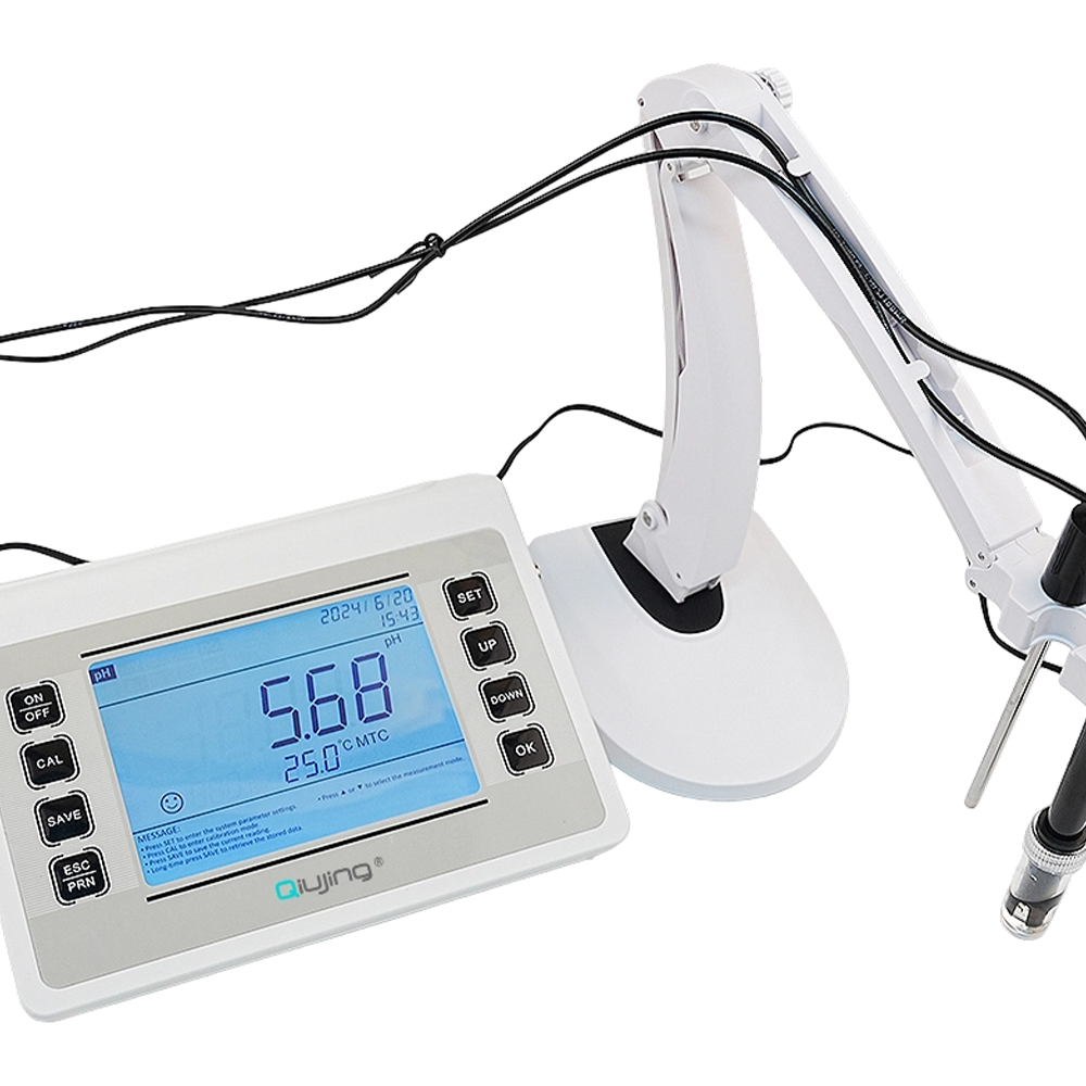 Qiujing LED Screen Convenient Wireless Bluetooth Printing Durable Built-In Mass Storage Bentchtop PH Meter P901 